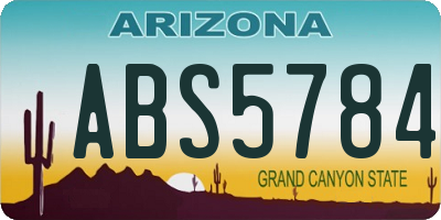 AZ license plate ABS5784