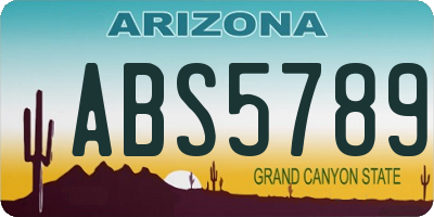 AZ license plate ABS5789