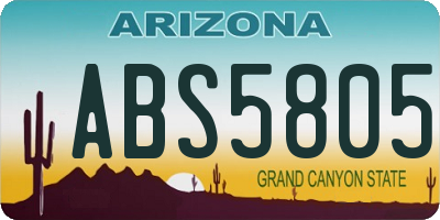 AZ license plate ABS5805