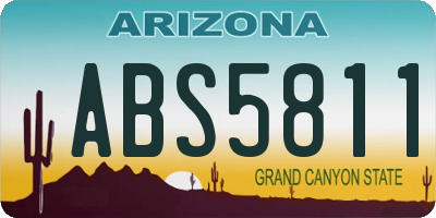 AZ license plate ABS5811