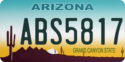 AZ license plate ABS5817