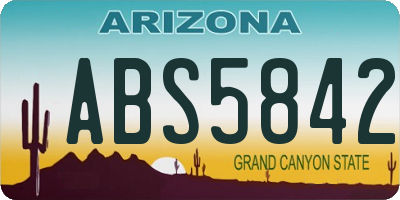 AZ license plate ABS5842