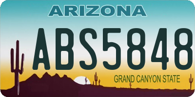 AZ license plate ABS5848