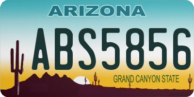 AZ license plate ABS5856