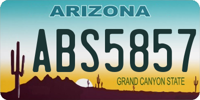 AZ license plate ABS5857