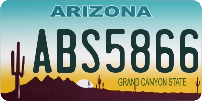 AZ license plate ABS5866