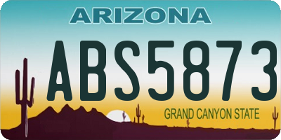 AZ license plate ABS5873