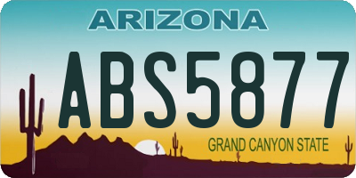 AZ license plate ABS5877