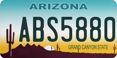 AZ license plate ABS5880