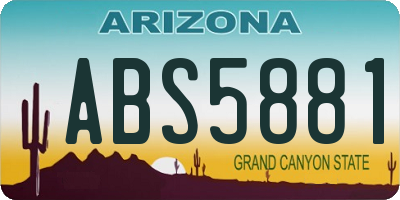 AZ license plate ABS5881