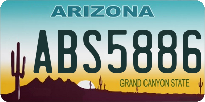 AZ license plate ABS5886