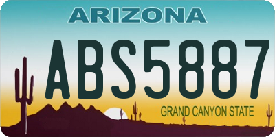 AZ license plate ABS5887