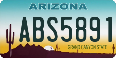 AZ license plate ABS5891