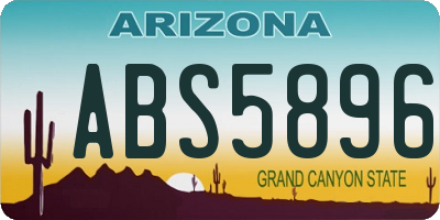 AZ license plate ABS5896