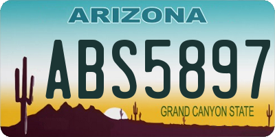AZ license plate ABS5897