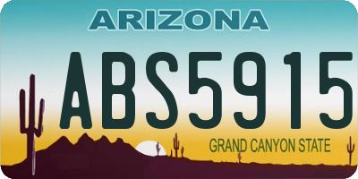 AZ license plate ABS5915