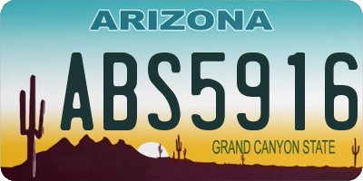 AZ license plate ABS5916