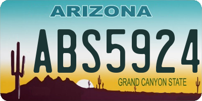 AZ license plate ABS5924
