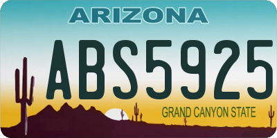 AZ license plate ABS5925