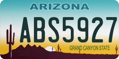AZ license plate ABS5927