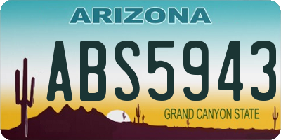 AZ license plate ABS5943