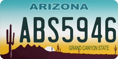 AZ license plate ABS5946