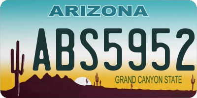 AZ license plate ABS5952