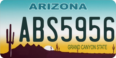 AZ license plate ABS5956