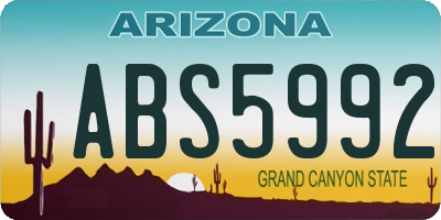 AZ license plate ABS5992