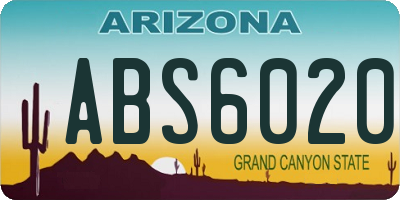 AZ license plate ABS6020