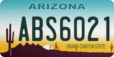 AZ license plate ABS6021