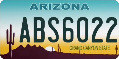 AZ license plate ABS6022