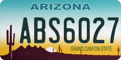 AZ license plate ABS6027