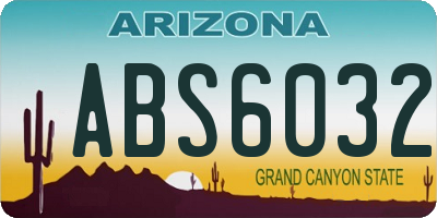 AZ license plate ABS6032