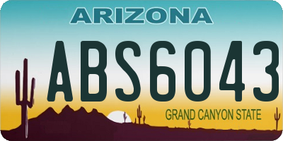 AZ license plate ABS6043