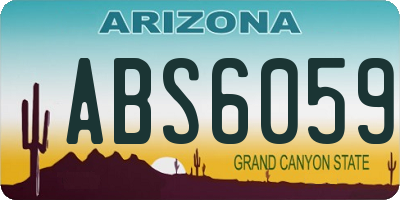 AZ license plate ABS6059