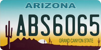 AZ license plate ABS6065