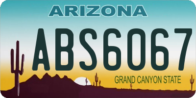AZ license plate ABS6067