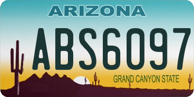 AZ license plate ABS6097