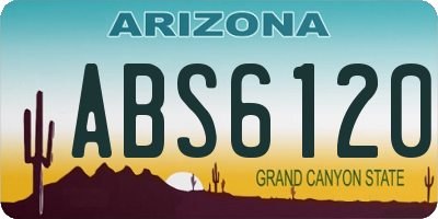 AZ license plate ABS6120