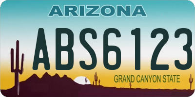 AZ license plate ABS6123