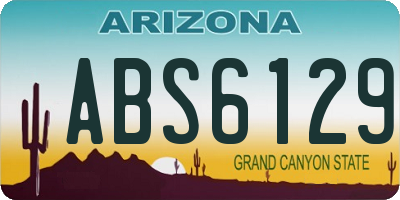 AZ license plate ABS6129