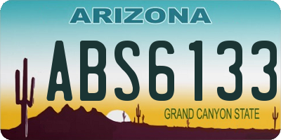 AZ license plate ABS6133