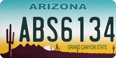 AZ license plate ABS6134
