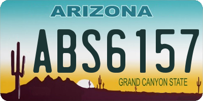 AZ license plate ABS6157