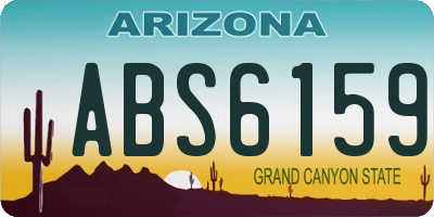 AZ license plate ABS6159