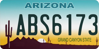 AZ license plate ABS6173