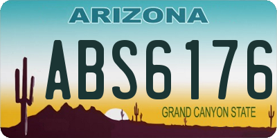 AZ license plate ABS6176