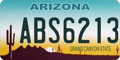 AZ license plate ABS6213