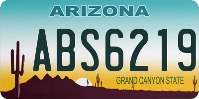 AZ license plate ABS6219